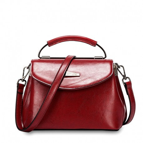 Shades and Satchel Red Leather Shoulder Bag